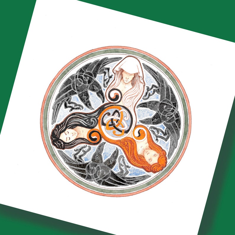 The Morrigan Triple Goddess Celtic Spiral image 3