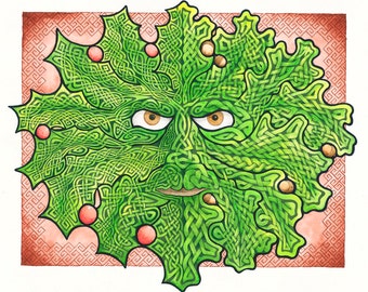 Green Man, Celtic Knot Work