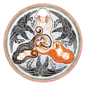 The Morrigan Triple Goddess Celtic Spiral image 1