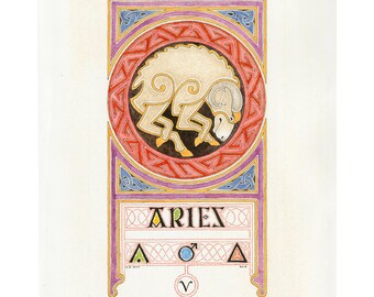 Aries Zodiac Sign Celtic Art Astrological Symbol