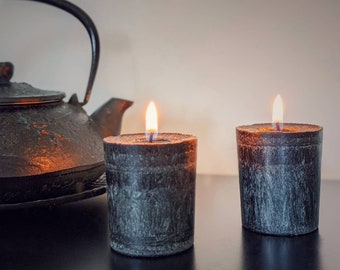 Black Amber & Plum Scented Votive Set - Choose a Size - (Unscented also Avail.)