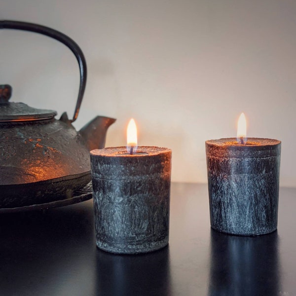 Black Amber & Plum Scented Votive Set - Choose a Size - (Unscented also Avail.)