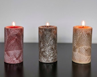 Autumn Scented Pillar Candle Set | Apple Cider, Cranberry, Pumpkin Ginger Streusel