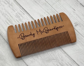 Engraved Sandalwood Beard Comb, Custom Wood Mustache Comb, Men's Beard Care, Personalized Gifts, Beard Comb, Gift for Him, Dad Gifts