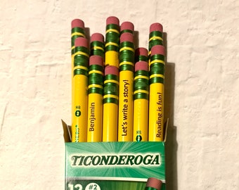 Personalized Beginners Pencils | Engraved Pencils | Back to School | 12 Pack Pencils | Ticonderoga Beginners Pencils | Student Gift