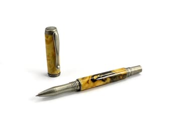 Buckeye Burlwood Luxury Rollerball Pen | Wooden Rollerball Pen | Burlwood Pen | Handmade Luxury Pen | Writer Gift