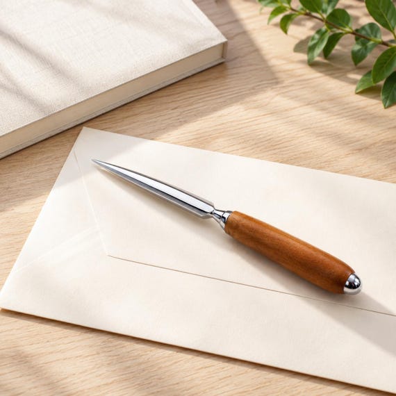 Willow Wood and Silver Letter Opener | 9 Year Anniversary Gift Idea | Willow Gift Idea | Handmade Willow Letter Opener | Anniversary Gift