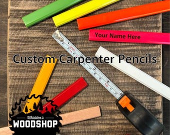 Engraved Carpenter Pencil | Woodworker Gift | Contractor Gift | Handyman Gift | Custom Business Pencil | Construction Pencil | Custom Pencil