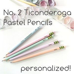Personalized Pastel Pencils | Engraved Pastel Ticonderoga Pencils | Back to School | 10 Pack Pencils | Ticonderoga Pencils | Student Gift