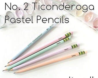 Personalized Pastel Pencils | Engraved Pastel Ticonderoga Pencils | Back to School | 10 Pack Pencils | Ticonderoga Pencils | Student Gift