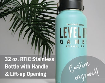 Personalized 32 oz. Water Bottles | RTIC Water Bottles | Back to School | Insulated Bottle | Stainless Steel | Team Gift | Company Gift