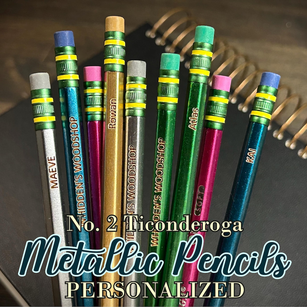 Personalized Metallic Pencils | Engraved Ticonderoga Pencils | Back to ...