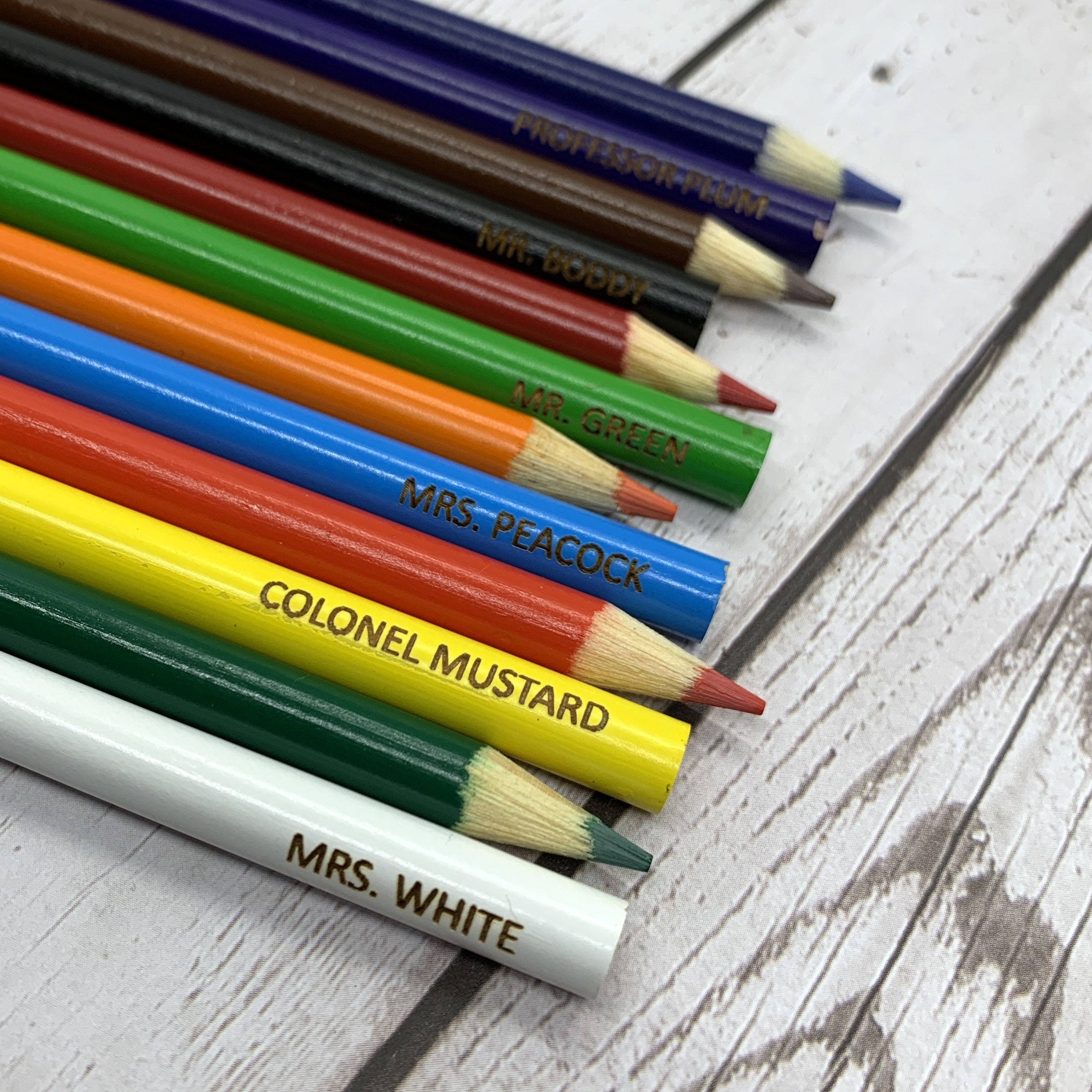 Personalized Colored Pencils Engraved Colored Pencils Back Etsy