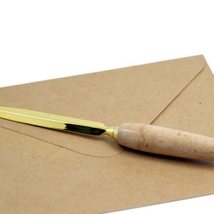 Abridor de cartas personalizado de arce Birdseye / Grabado personalizado / Regalo del 5º aniversario