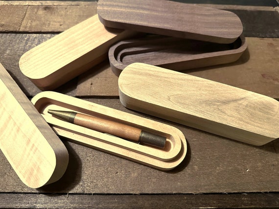 Handcrafted Rustic Wood Pen Box - Perfect Gift for Pen Enthusiasts - Made to Last with Beautiful Natural Materials