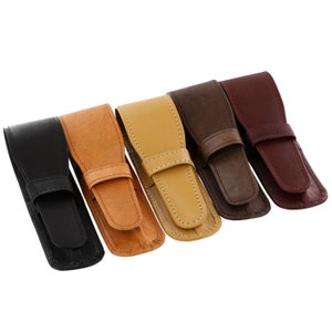 Personalized Single Pen Leather Pouch - Genuine Leather - Custom Engraving Option