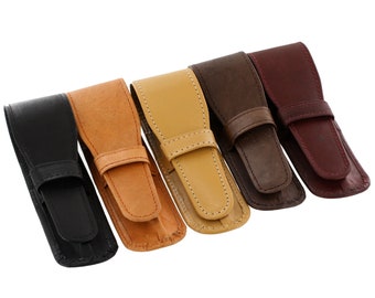 Personalized Single Pen Leather Pouch - Genuine Leather - Custom Engraving Option