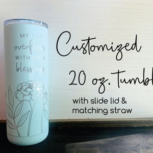 Personalized Tumblers | Engraved 20 oz Tumblers | Insulated Cup | Insulated Tumbler | Stainless Steel Tumbler | Gift for Mom | Company Gift