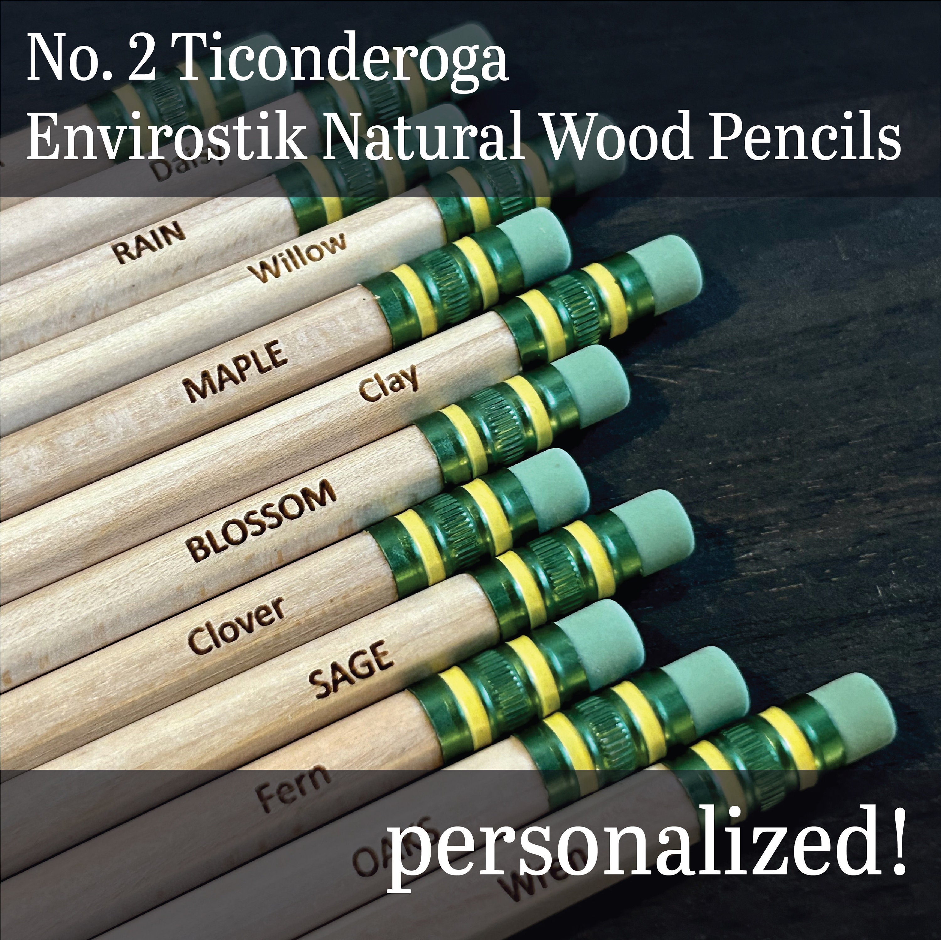 Dixon Ticonderoga Pencils, #2, Natural Wood EnviroStiks - 12 count