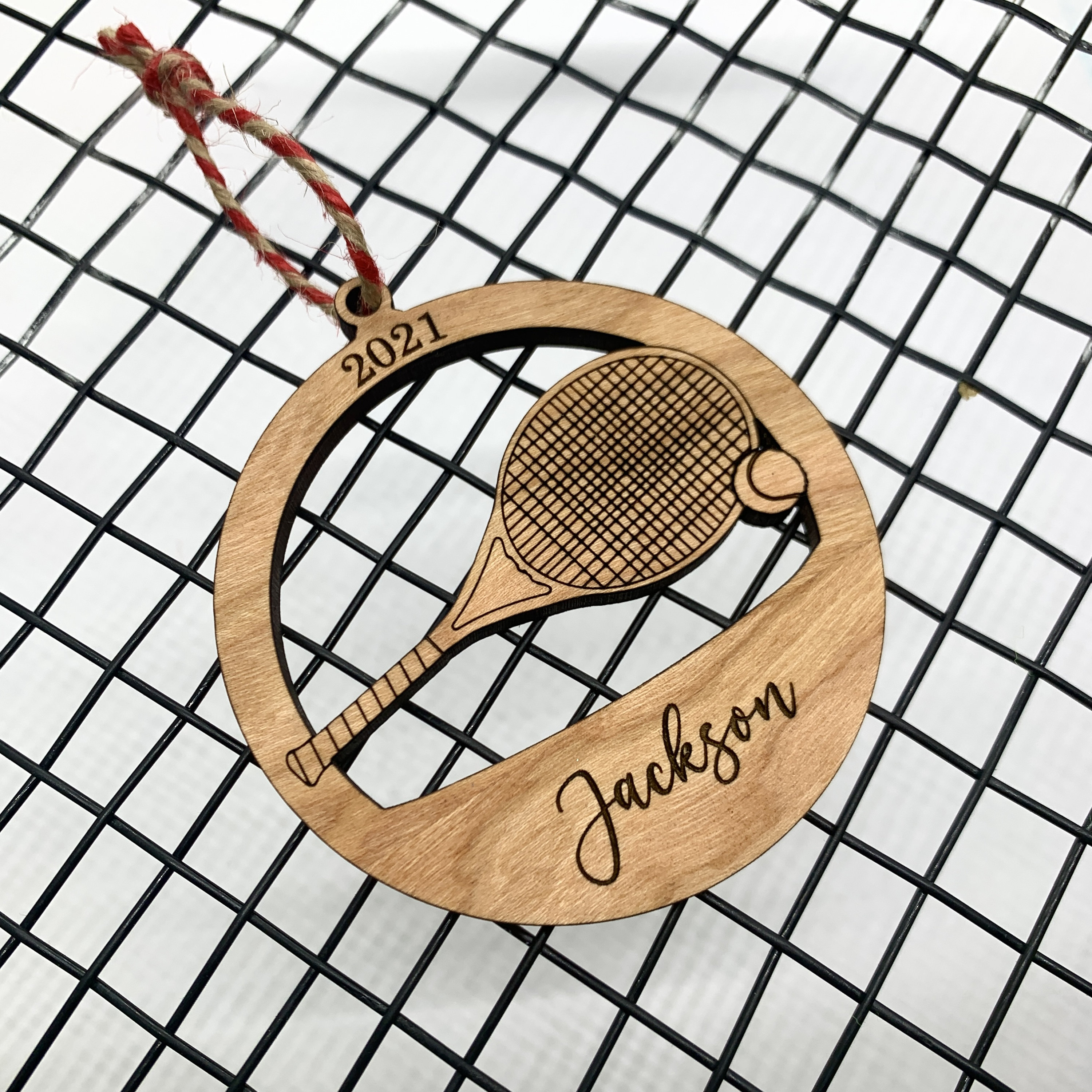 Tennis Ornament | Personalized Ornament | Wood Ornament | Custom ...