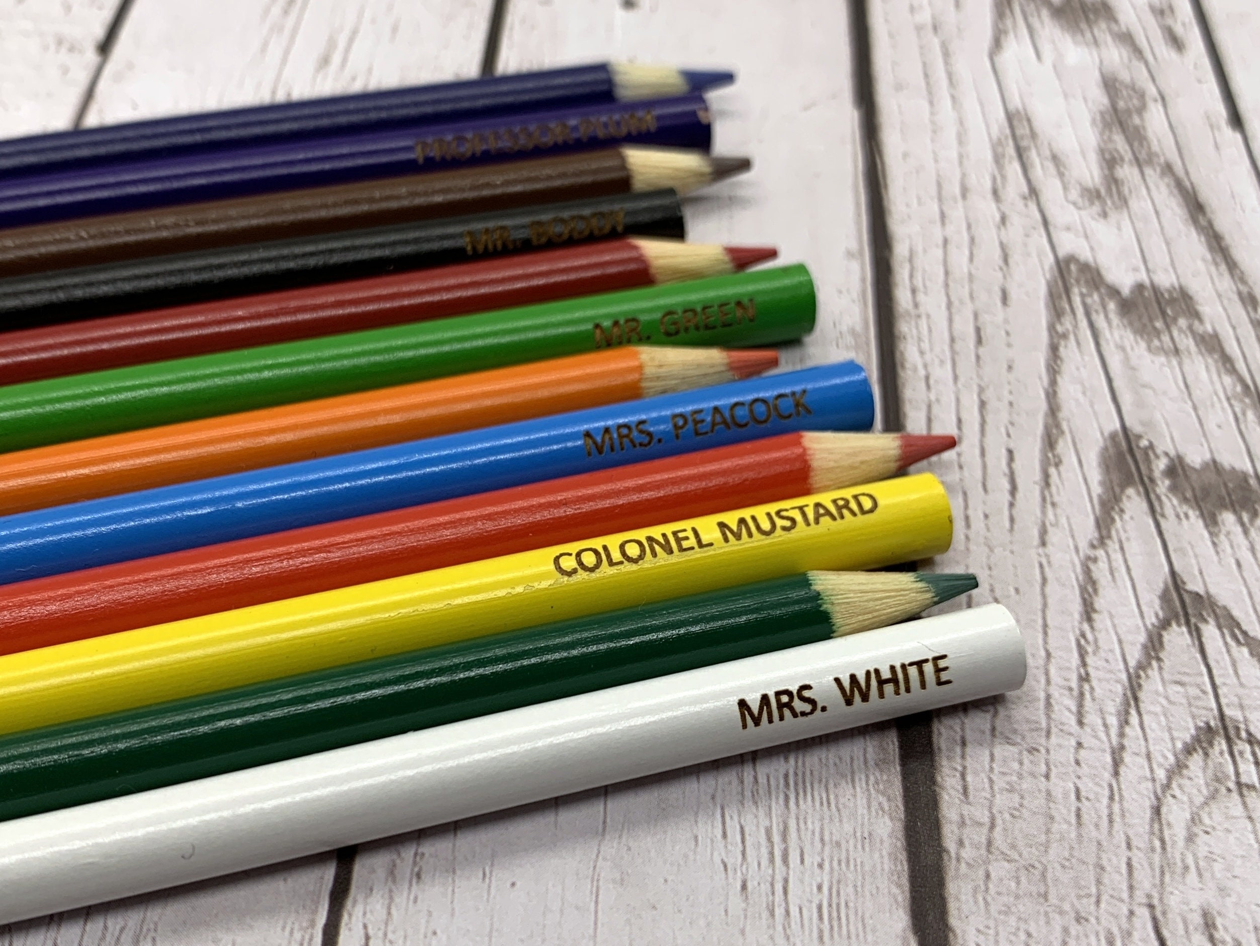 Personalized Colored Pencils Engraved Colored Pencils Back Etsy