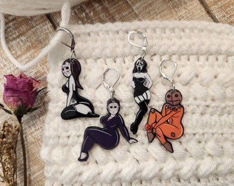 Horror Pin Up Girls Crochet and Knit Stitch Markers