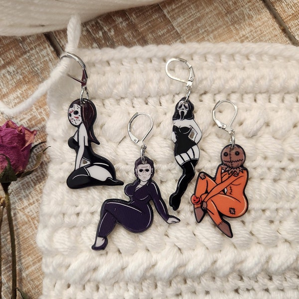 Horror Pin Up Girls Crochet and Knit Stitch Markers