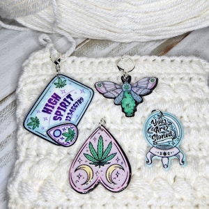 Witchy Magic Leaf Stitch Markers for Crotchet Or Knit