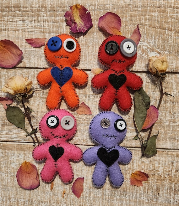 Miniture Colorful Felt Voodoo Dolls Valentine s Day Etsy