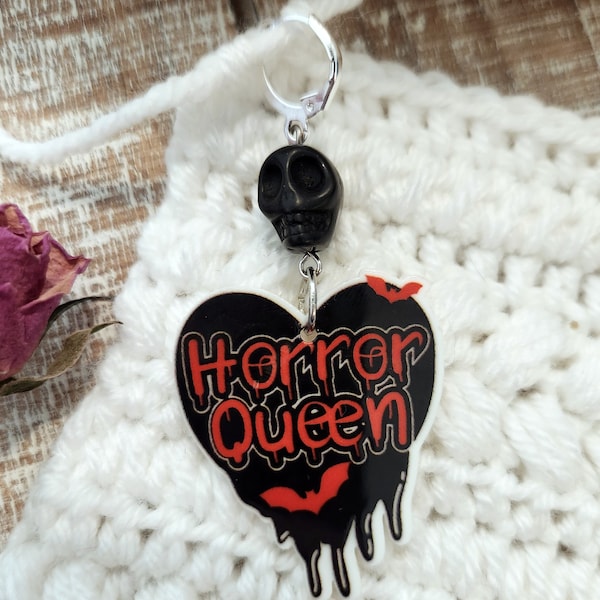 Goth Horror Fans Crochet and Stitch Marke or Keychain