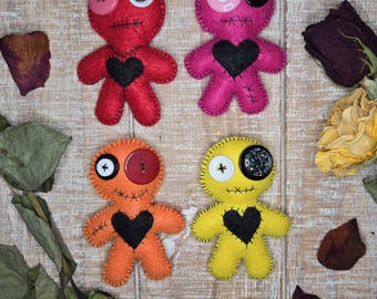 Miniture Colorful Felt Voodoo Dolls Valentine's Day