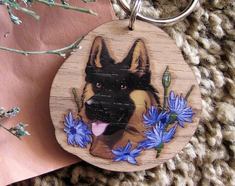 Wooden Dog Charm - German Shepherd