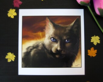 Warriors Cat Portrait ~ Crowfeather painting print
