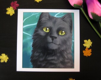 Warriors Cat Portrait ~ Graystripe painting print