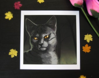 Warriors Cat Portrait ~ Darkstripe painting print