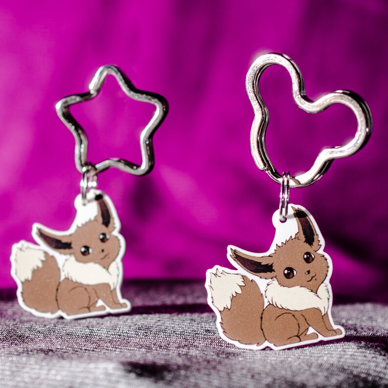 Eevee Charm Keychain Etsy