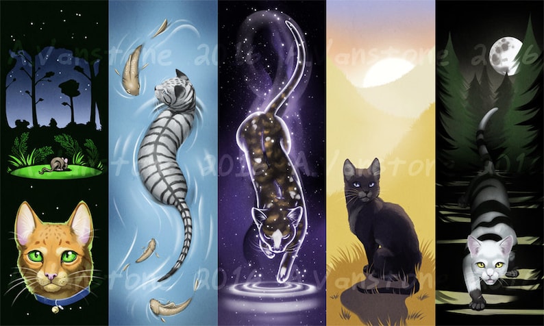 warriors cats bookmark starclan spottedleaf etsy