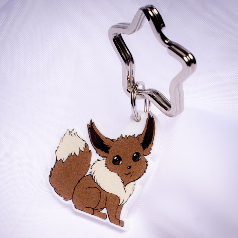 Eevee Charm Keychain Etsy