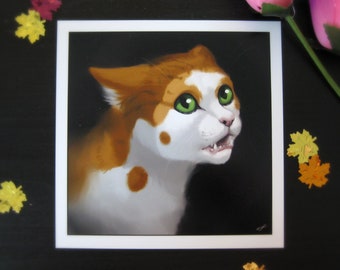 Warriors Cat Portrait ~ Fallen Leaves painting print