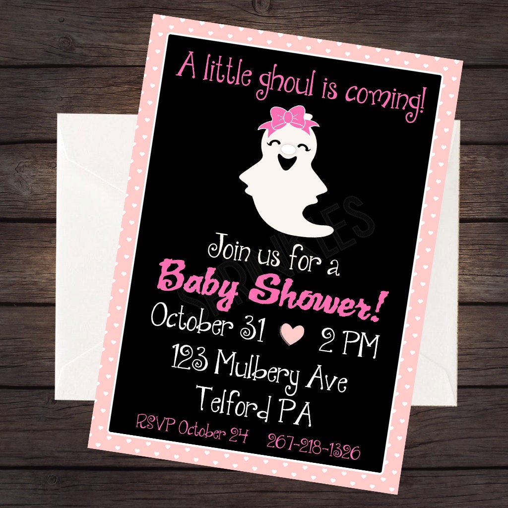 Halloween Baby Shower Invitation Digital Invitation File Etsy