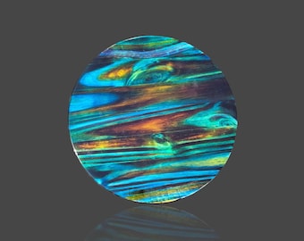 Colgante de pared abstracto colorido, pieza de arte única, firmada por el artista, arte de pared de madera pintado a mano, decoración de pared vibrante bohemia, regalo