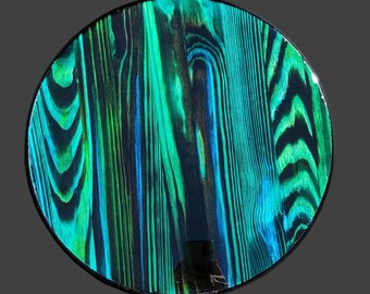 Colgante de pared abstracto colorido, pieza de arte única, firmada por el artista, arte de pared de madera pintado a mano, decoración de pared vibrante bohemia, regalo