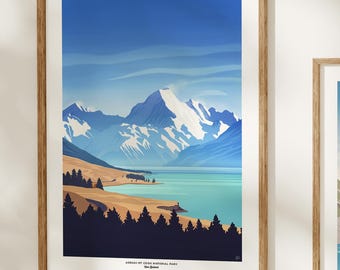 Mt Cook Fine Art Print: Park Narodowy Aoraki, Nowa Zelandia