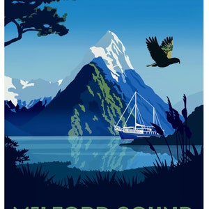 Milford Sound Travel Poster