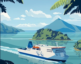 Marlborough Sounds Travel Poster