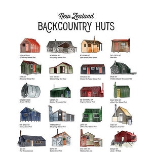 NZ Backcountry huts poster