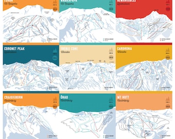 New Zealand ski field trail maps