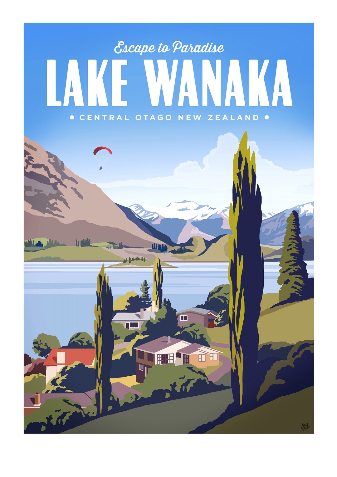 Zealand - Wanaka Poster Etsy New Lake