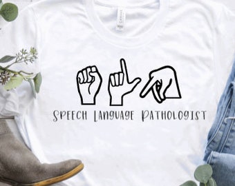 Logoped T-shirt: SLP teckenspråk T-shirt