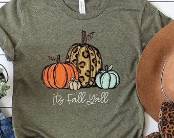 Its Fall Yall Leopard Boho Pumpkins Fall Design Fall Lover Sweatshirt